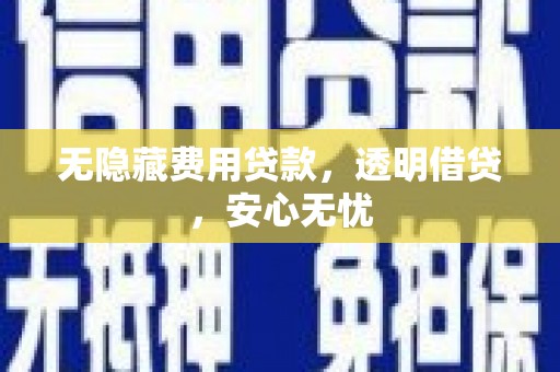 赵县无隐藏费用贷款，透明借贷，安心无忧