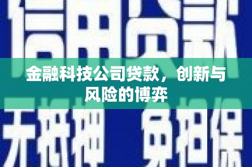 拱墅金融科技公司贷款，创新与风险的博弈