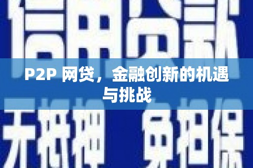 中卫P2P 网贷，金融创新的机遇与挑战