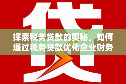 新安探索税务贷款的奥秘，如何通过税务贷款优化企业财务