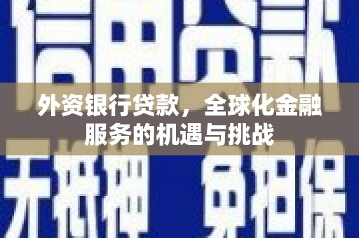 岷县外资银行贷款，全球化金融服务的机遇与挑战