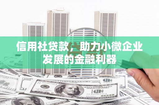 大化信用社贷款，助力小微企业发展的金融利器