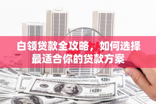 施秉白领贷款全攻略，如何选择最适合你的贷款方案